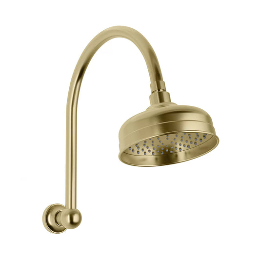 Phoenix Cromford High Rise Shower Arm And Rose Brushed Gold