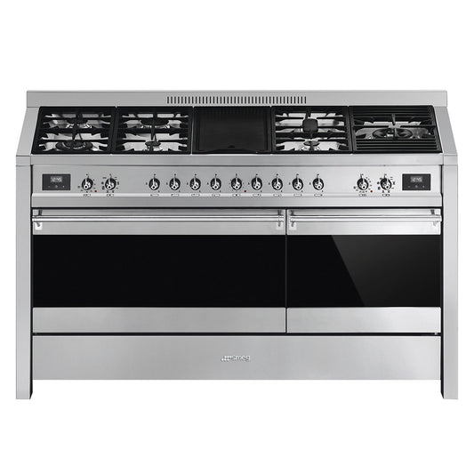 Smeg Classic Dual Fuel Thermoseal Freestanding Oven Stainless Steel 150cm
