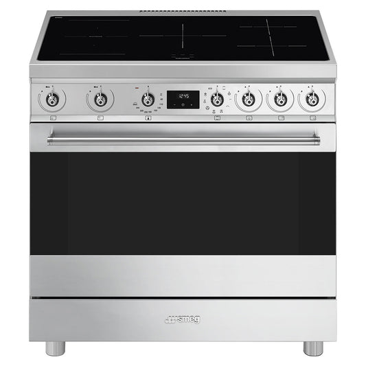 Smeg Classic Induction Thermoseal Freestanding Oven Stainless Steel 90cm