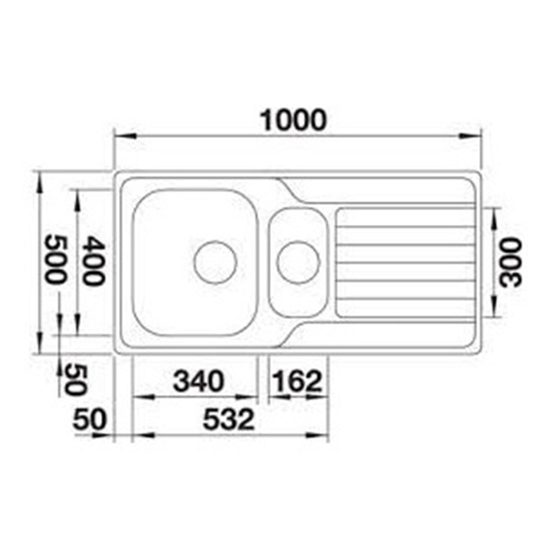 Blanco Dina 1 & 1/4 Bowl Sink with Right Hand Drainer
