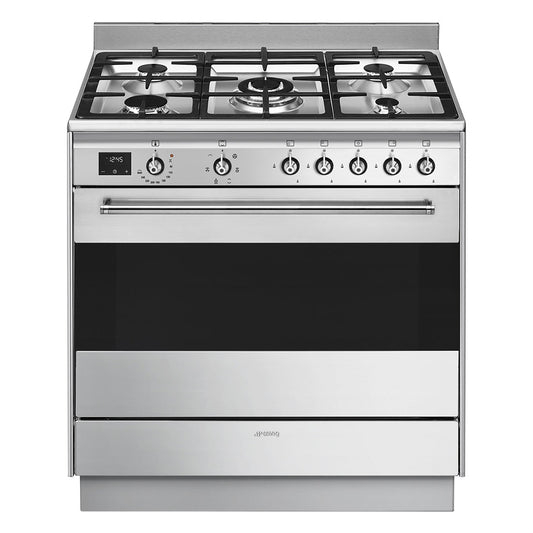 Smeg Classic Freestanding Dual Fuel Cooker Stainless Steel 90Cm 1