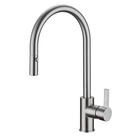 Cylindro Pull Out Sink Mixer Brushed Nickel