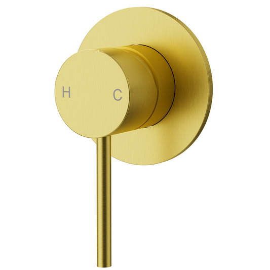 Cylindro Slimline SS Wall Mixer Trim Kits Brushed Gold