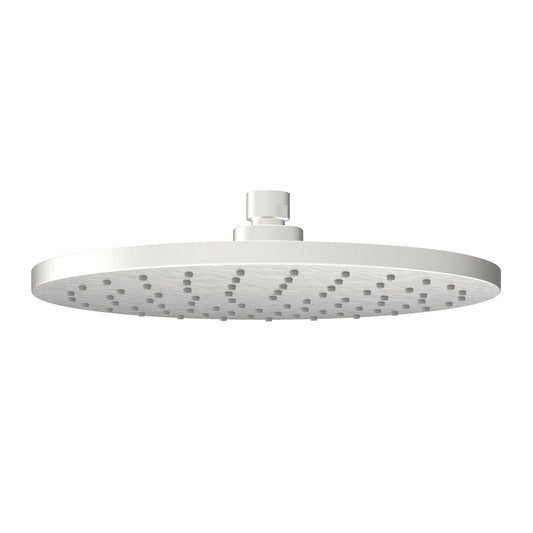 Cylindro Round Plastic Shower Head 250mm Brushed Nickel