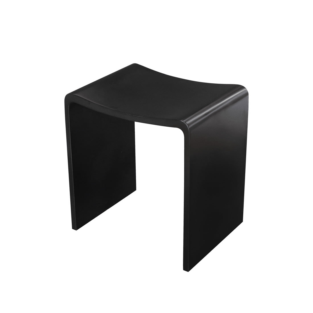 Matte Black Thermorail Willow Solid Surface Shower Stool – Cook & Bathe