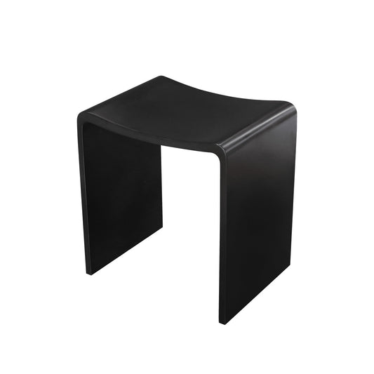 Matte Black Thermorail Willow Solid Surface Shower Stool