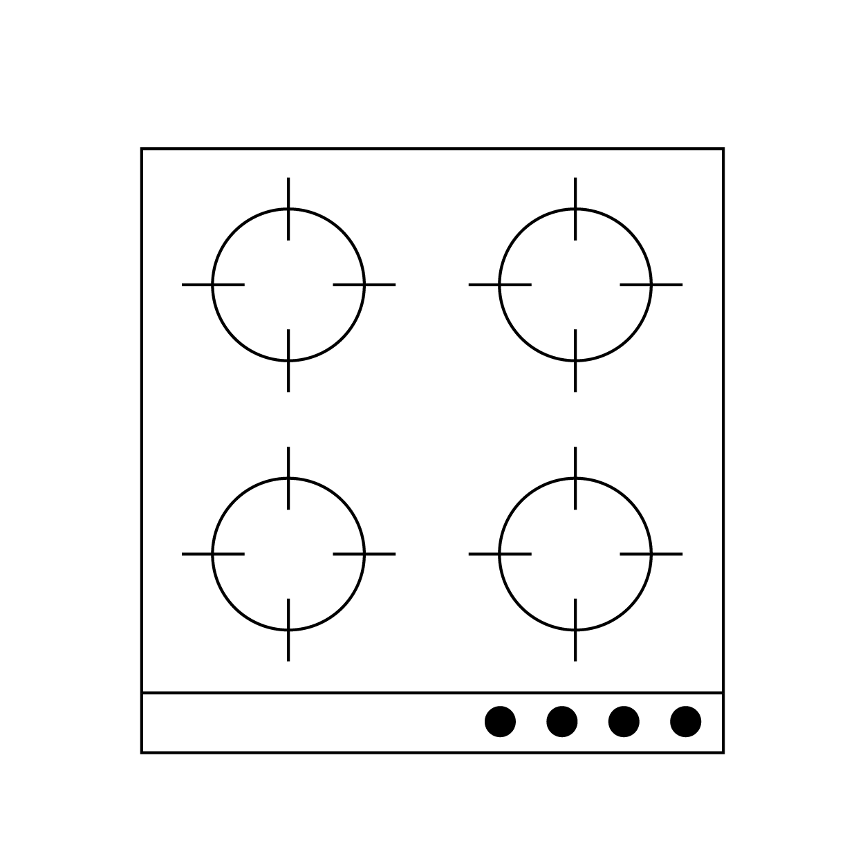 Gas & Stove 4 Burner Cooktops