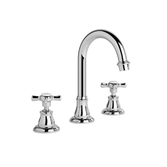 Brodware Neu England Basin Set With Cross Handle Ceramic Disc Chrome
