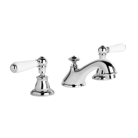 Brodware Neu England Basin Set With White Porcelain Lever Durobrite Chrome