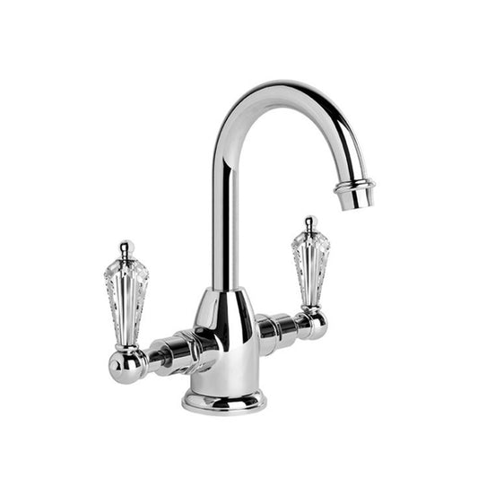 Brodware Neu England Basin Mixer With Kristall Lever Durobrite Chrome 3