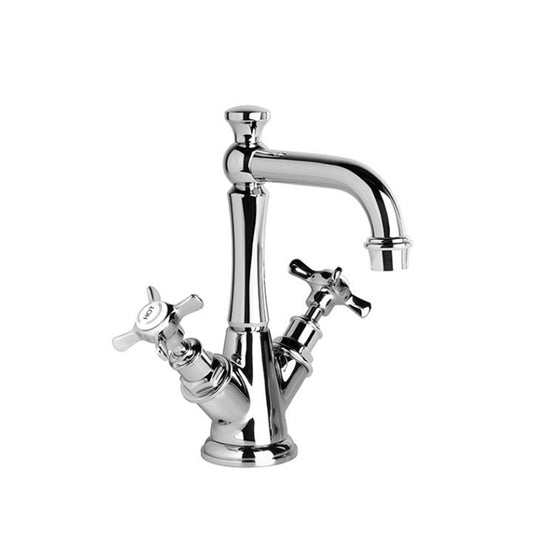 Brodware Neu England Basin Mixer With Cross Handle Ceramic Disc Durobrite Chrome 1