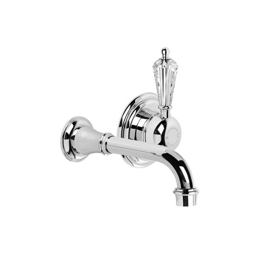 Brodware Neu England Wall Mixer Set With Kristall Lever Durobrite Chrome