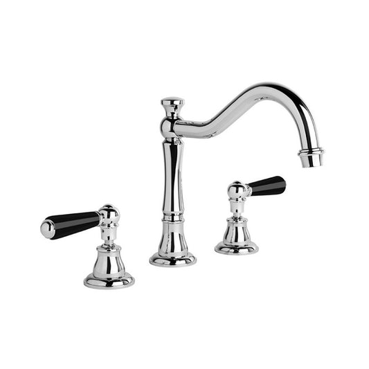 Brodware Neu England Kitchen Set With Black Porcelain Lever Durobrite Chrome 1