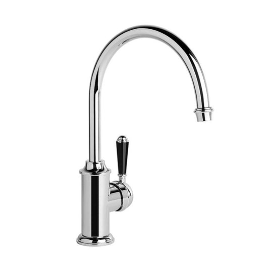 Brodware Neu England Kitchen Mixer With Black Porcelain Lever Durobrite Chrome