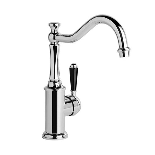 Brodware Neu England Kitchen Mixer With Black Porcelain Lever Durobrite Chrome 1
