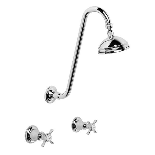 Brodware Neu England Shower Set With Cross Handle Ceramic Disc Durobrite Chrome 1