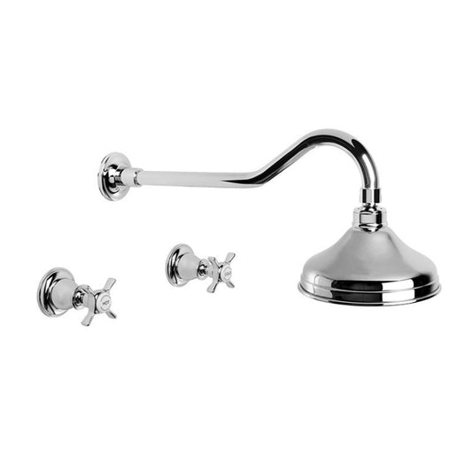 Brodware Neu England Shower Set With Cross Handle Ceramic Disc Durobrite Chrome 2