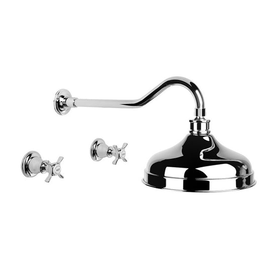 Brodware Neu England Shower Set With Cross Handle Ceramic Disc Durobrite Chrome 3