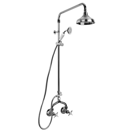 Brodware Neu England Shower Set With Cross Handle Ceramic Disc Durobrite Chrome 5