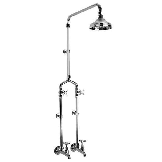 Brodware Neu England Bath Shower Set With Cross Handle Ceramic Disc Durobrite Chrome