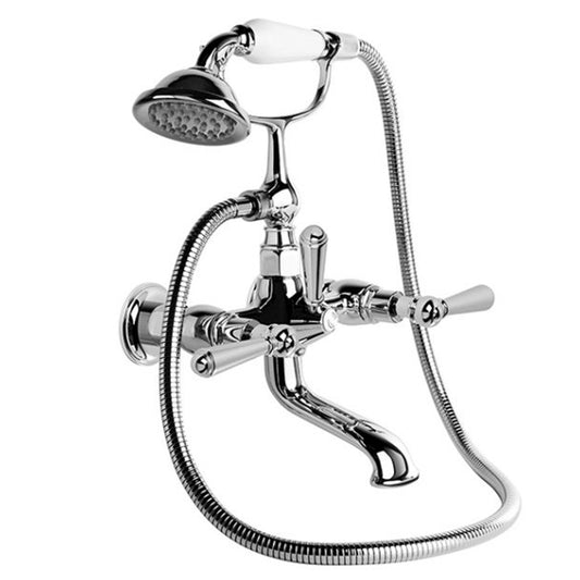 Brodware Neu England Bath Mixer With Hand Shower Metal Lever Durobrite Chrome