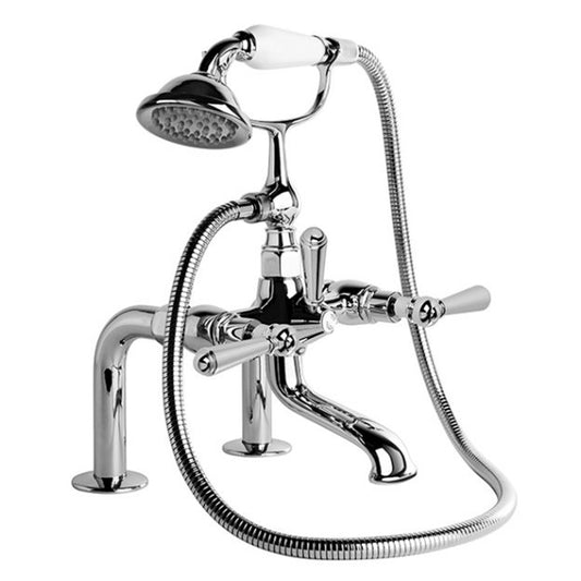 Brodware Neu England Bath Mixer With Hand Shower Metal Lever Durobrite Chrome 1