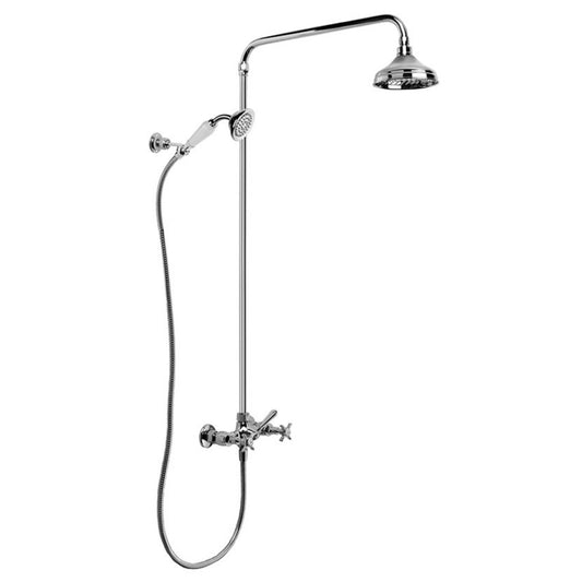 Brodware Neu England Shower Set With Cross Handle Ceramic Disc Durobrite Chrome 8