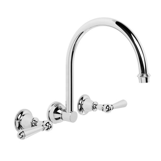 Brodware Neu England Wall Set With Metal Lever Durobrite Chrome 2