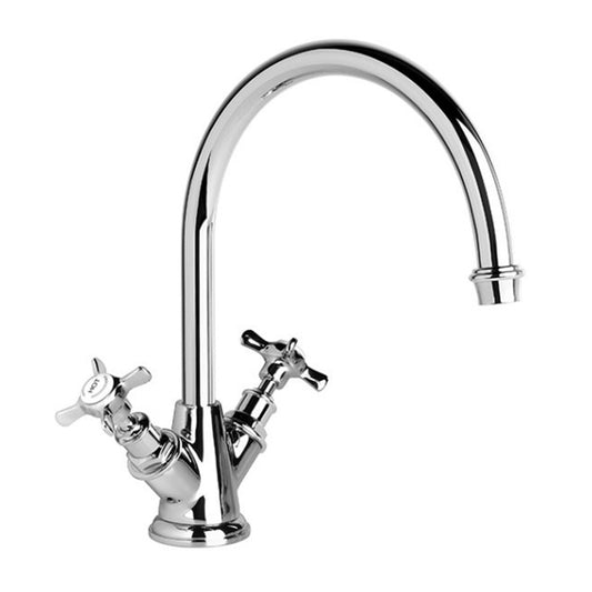 Brodware Neu England Kitchen Mixer With Cross Handle Ceramic Disc Durobrite Chrome