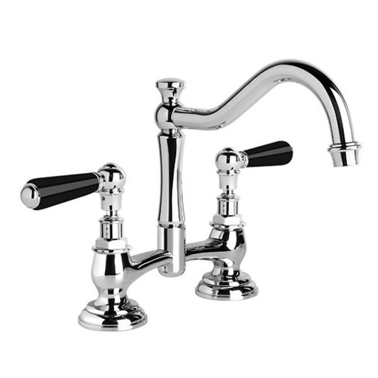 Brodware Neu England Kitchen Set With Black Porcelain Levers Durobrite Chrome