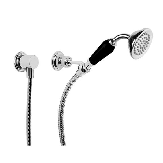 Brodware Neu England Hand Shower With Black Porcelain Insert Durobrite Chrome 1