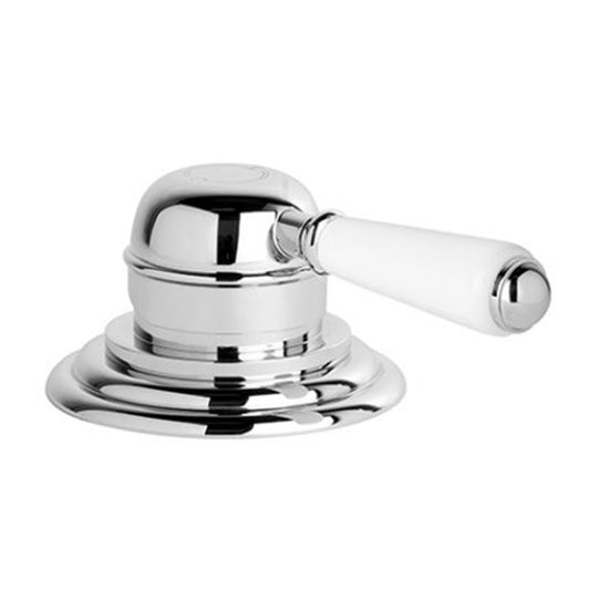 Brodware Neu England Hob Mixer With White Porcelain Lever Durobrite Chrome