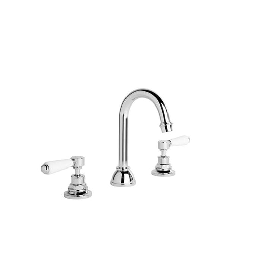 Brodware Winslow Basin Set White Porcelain Lever Durobrite Chrome