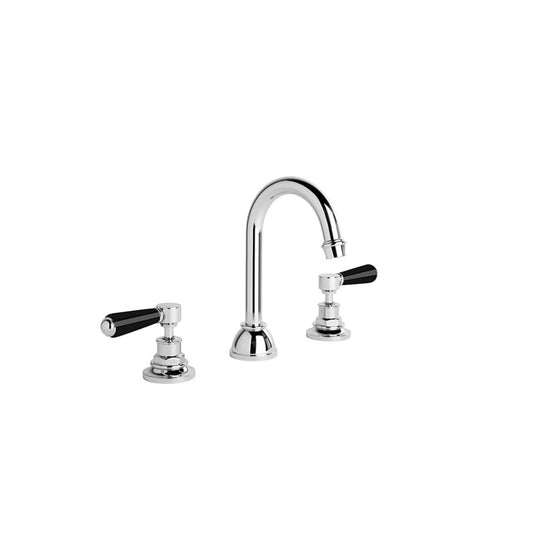 Brodware Winslow Basin Set Black Porcelain Lever Durobrite Chrome