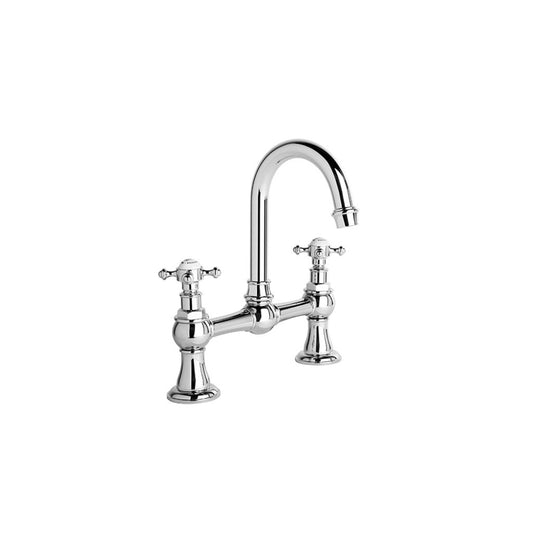 Brodware Winslow Basin Set Cross Handle Ceramic Disc Durobrite Chrome 2