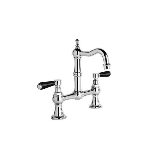 Brodware Winslow Basin Set Black Porcelain Lever Durobrite Chrome 3