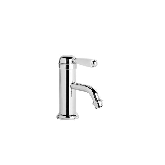 Brodware Winslow Basin Mixer White Porcelain Lever Durobrite Chrome