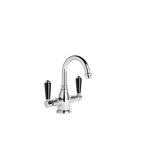 Brodware Winslow Basin Mixer Black Porcelain Lever Durobrite Chrome 3