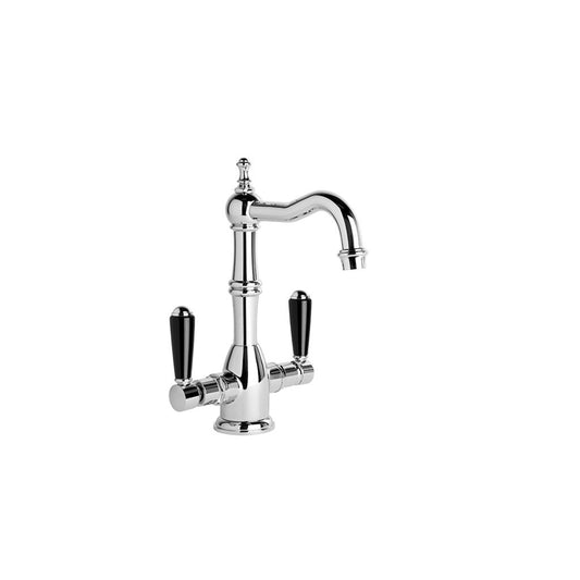 Brodware Winslow Basin Mixer Black Porcelain Lever Durobrite Chrome 4