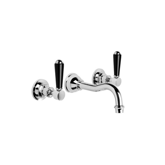 Brodware Winslow Wall Set Black Porcelain Lever Durobrite Chrome 1