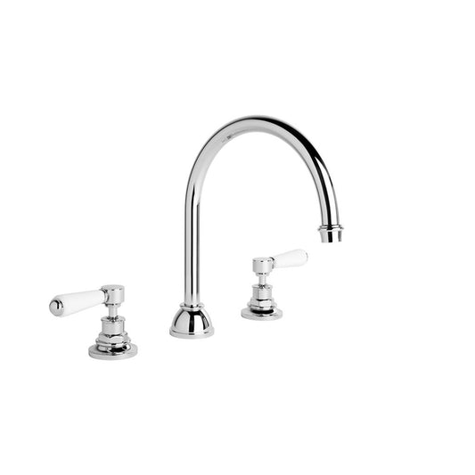 Brodware Winslow Kitchen Set White Porcelain Lever Durobrite Chrome