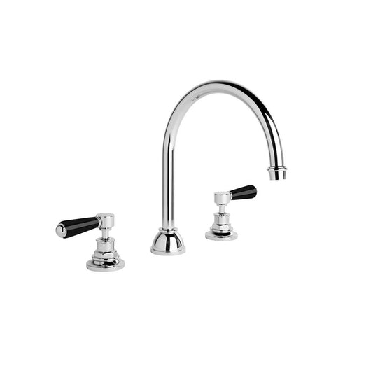 Brodware Winslow Kitchen Set Black Porcelain Lever Durobrite Chrome