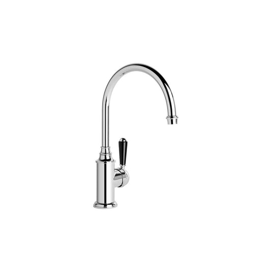 Brodware Winslow Kitchen Mixer Black Porcelain Lever Durobrite Chrome