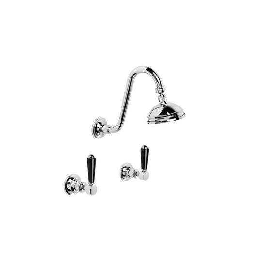 Brodware Winslow Shower Set White Porcelain Lever Durobrite Chrome 1