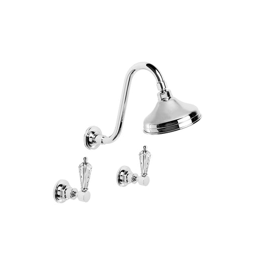 Brodware Winslow Shower Set White Porcelain Lever Durobrite Chrome 3