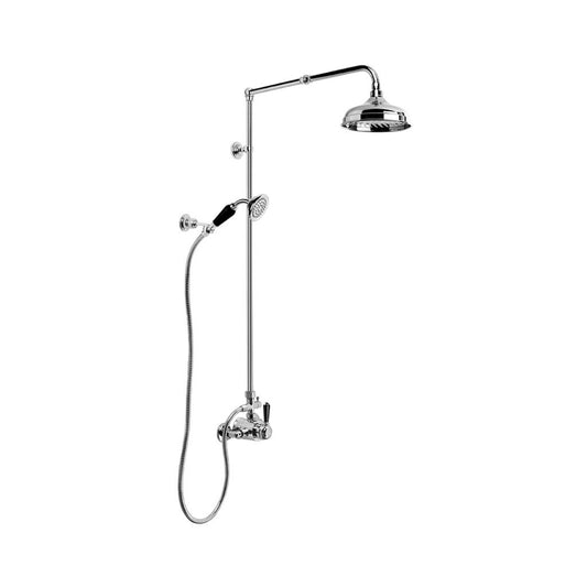 Brodware Winslow Shower Mixer Set Black Porcelain Lever Durobrite Chrome 4