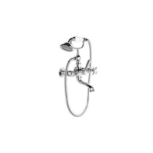Brodware Winslow Bath Mixer With Handshower Cross Handle Ceramic Disc Durobrite Chrome