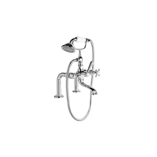 Brodware Winslow Bath Mixer With Handshower Cross Handle Ceramic Disc Durobrite Chrome 1