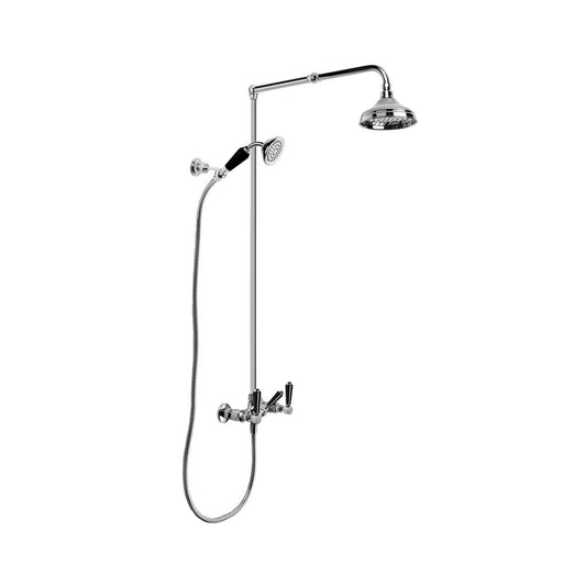 Brodware Winslow Shower Set Black Porcelain Lever Durobrite Chrome 5