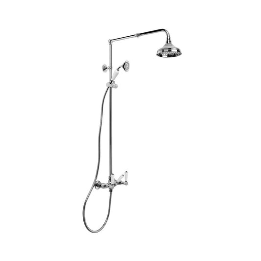 Brodware Winslow Shower Set White Porcelain Lever Durobrite Chrome 10